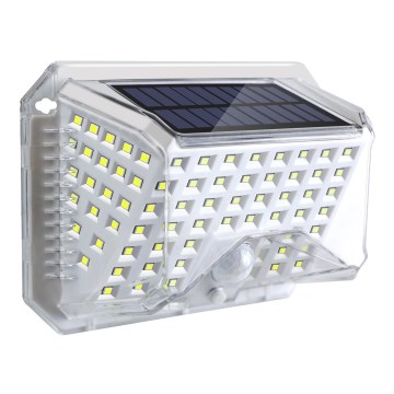 Brilagi - LED solarny kinkiet ścienny z czujnikiem ruchu i zmierzchu WALLIE LED/4W/5,5V 1200 mAh 6500K IP64 srebrny