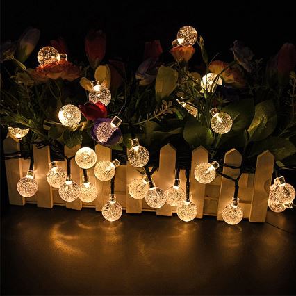 Brilagi - LED Solarny łańcuch ozdobny BUBBLE 50xLED/8 funkcji 7m IP65 ciepła biel