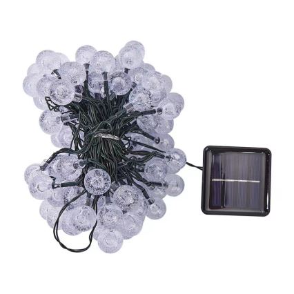 Brilagi - LED Solarny łańcuch ozdobny BUBBLE 50xLED/8 funkcji 7m IP65 ciepła biel