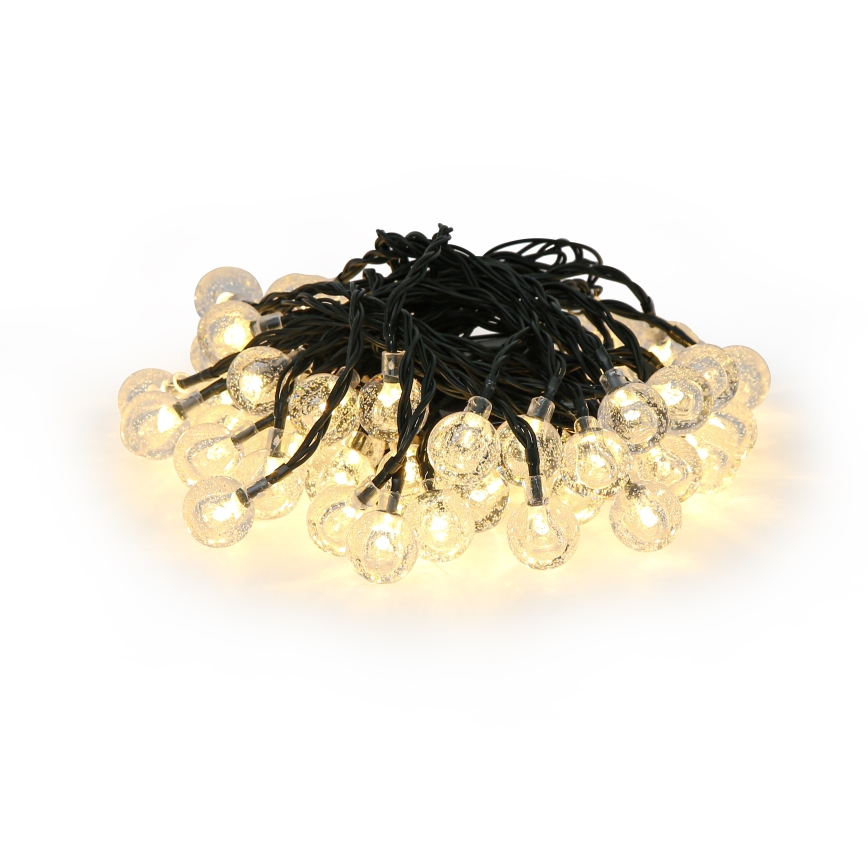 Brilagi - LED Solarny łańcuch ozdobny BUBBLE 50xLED/8 funkcji 7m IP65 ciepła biel