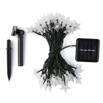 Brilagi - LED Solarny łańcuch ozdobny STARS 50xLED/8 funkcji 7m IP65 ciepła biel