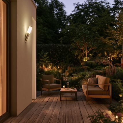 BRILAGI - LED ściemnialna zewnętrzna lampa ścienna ELIA 1xE27/6W/230V 2700-6500K IP44 matowy chrom