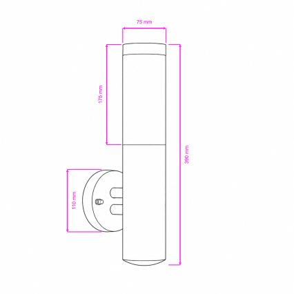 BRILAGI - LED ściemnialna zewnętrzna lampa ścienna ELIA 1xE27/6W/230V 2700-6500K IP44 Wi-Fi matowy chrom