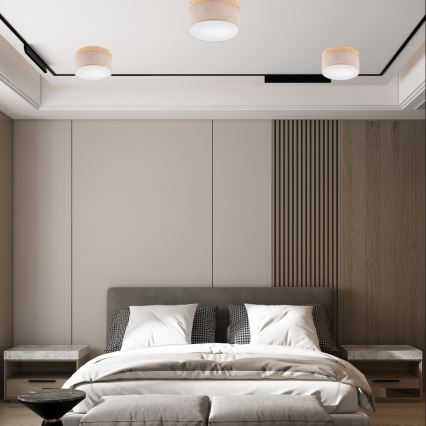 Brilagi - Lampa sufitowa LED BELLADONNA 1xE27/15W/230V śr. 30 cm beżowa/sosna