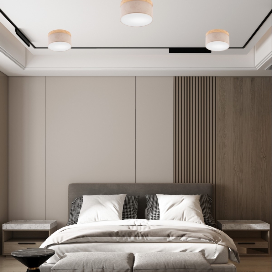Brilagi - Lampa sufitowa LED BELLADONNA 1xE27/15W/230V śr. 30 cm beżowa/sosna