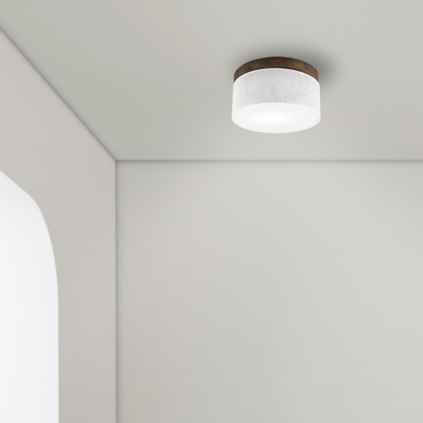 Brilagi - Lampa sufitowa LED BELLADONNA 1xE27/15W/230V śr. 30 cm biała/dąb orzechowy