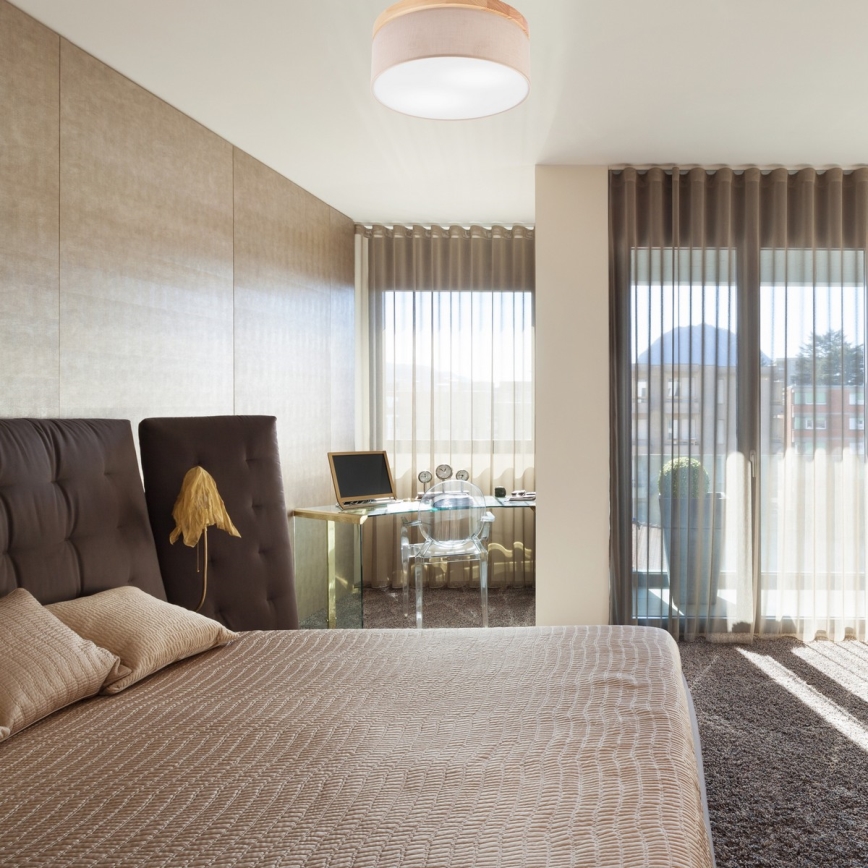 Brilagi - LED Lampa sufitowa BELLADONNA 2xE27/15W/230V śr. 40 cm beżowa/sosna