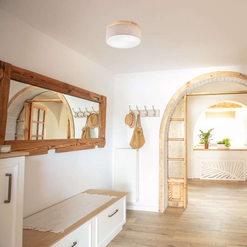 Brilagi - LED Lampa sufitowa BELLADONNA 2xE27/15W/230V śr. 40 cm beżowa/sosna