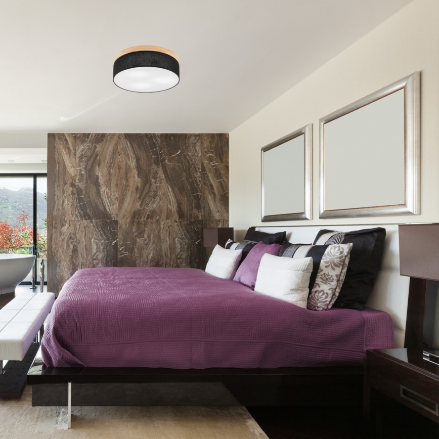 Brilagi - Lampa sufitowa LED BELLADONNA 3xE27/15W/230V śr. 50 cm czarna/sosna