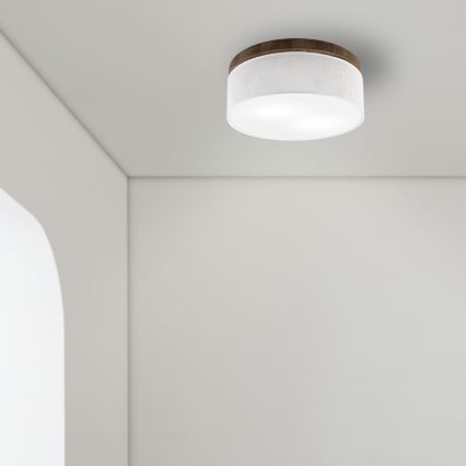 Brilagi - Lampa sufitowa LED BELLADONNA 2xE27/15W/230V śr. 40 cm biała/dąb orzechowy