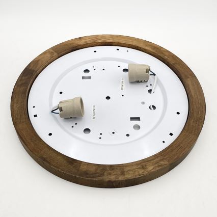 Brilagi - Lampa sufitowa LED BELLADONNA 2xE27/15W/230V śr. 40 cm biała/dąb orzechowy