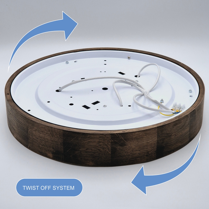 Brilagi - LED Lampa sufitowa CARVALHO 3xE27/60W/230V dąb orzech średnica 47 cm