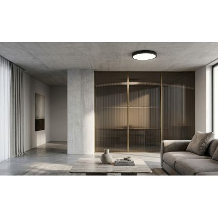 Brilagi - LED oprawa sufitowa do łazienki z czujnikiem ZENNA LED/18W/230V śr. 29,5 cm IP44 antracyt + pilot zdalnego sterowania