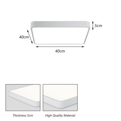 Brilagi - LED sufitowa lampa POOL LED/36W/230V 3000/4500/6000K 40x40 cm biała