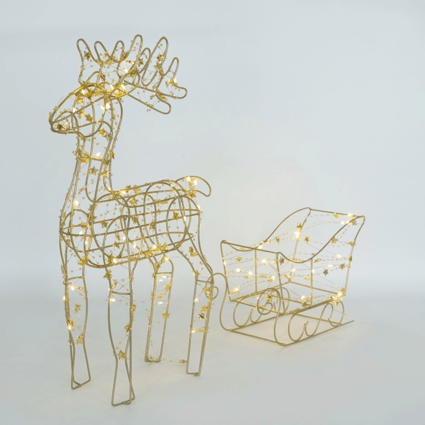 BRILAGI - LED Dekoracja świąteczna LED/3xAA 46 cm renifer z saniami ciepła biała