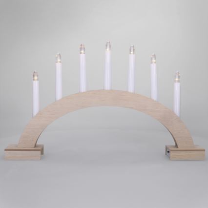 BRILAGI - LED Świąteczny świecznik 7xLED/2xAA beżowy/biały