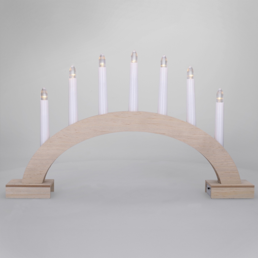 BRILAGI - LED Świąteczny świecznik 7xLED/2xAA beżowy/biały