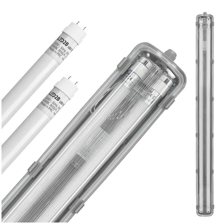 Brilagi - oprawa świetlówkowa LED OPTIMA T8, techniczna, pyłoszczelna, 2xG13/18W/230V, 4000K, IP65, 128 cm
