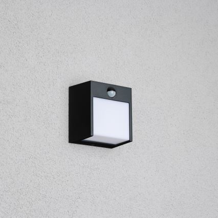 Brilagi - LED zewnętrzna lampa ścienna z czujnikiem TERNI LED/12W/230V czarna IP44
