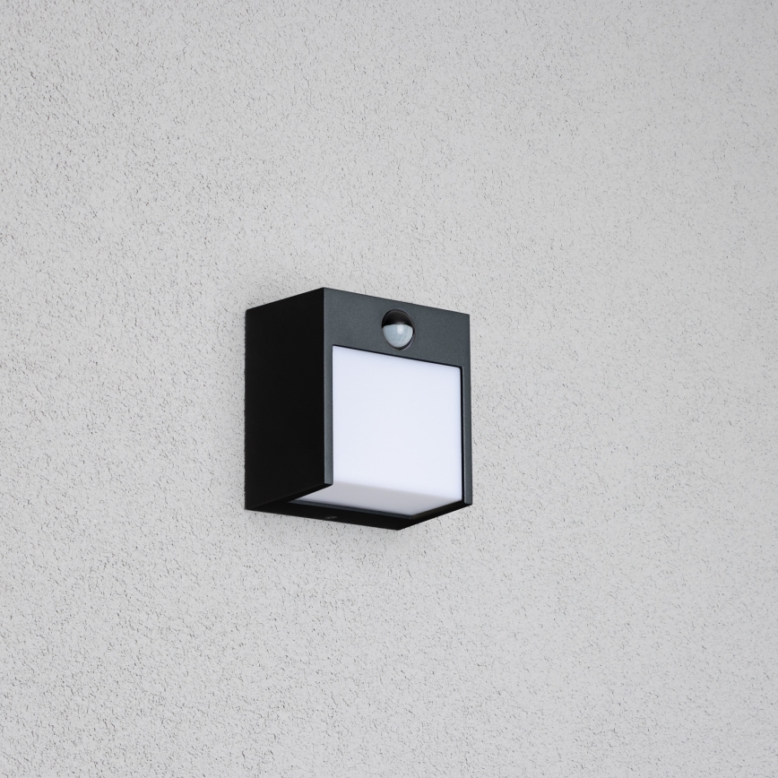 Brilagi - LED zewnętrzna lampa ścienna z czujnikiem TERNI LED/12W/230V czarna IP44
