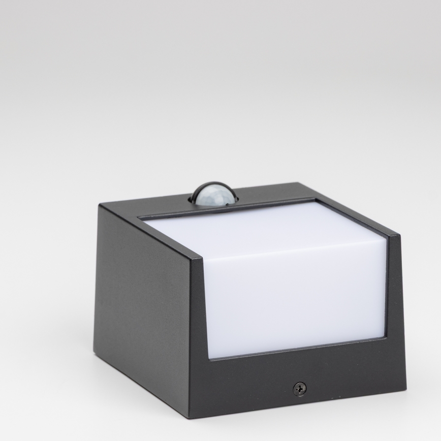 Brilagi - LED zewnętrzna lampa ścienna z czujnikiem TERNI LED/12W/230V czarna IP44