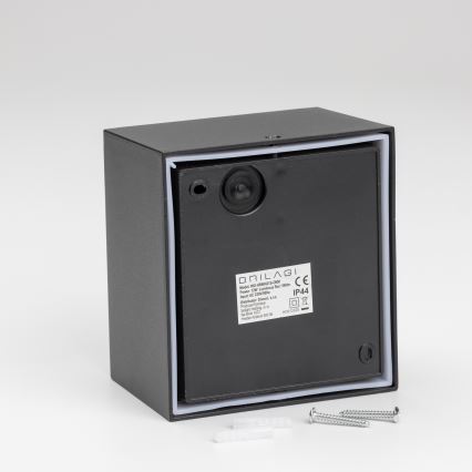 Brilagi - LED zewnętrzna lampa ścienna z czujnikiem TERNI LED/12W/230V czarna IP44