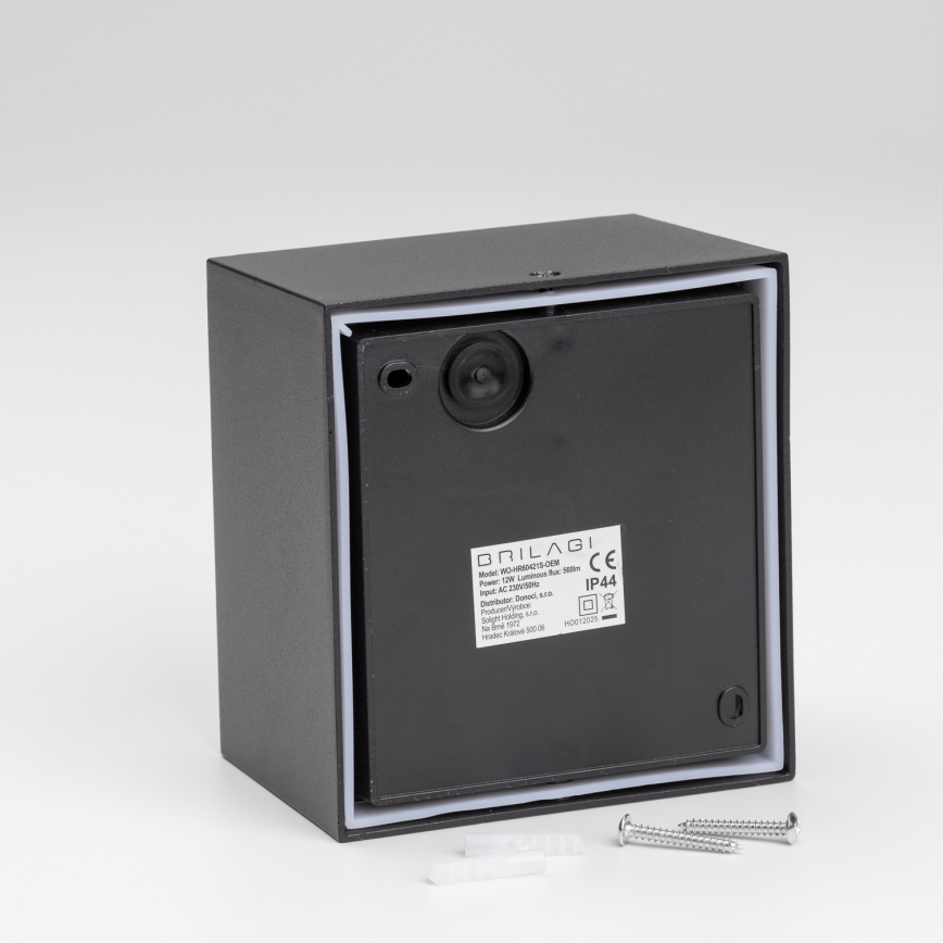 Brilagi - LED zewnętrzna lampa ścienna z czujnikiem TERNI LED/12W/230V czarna IP44