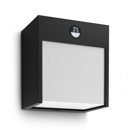 Brilagi - LED zewnętrzna lampa ścienna z czujnikiem TERNI LED/12W/230V czarna IP44