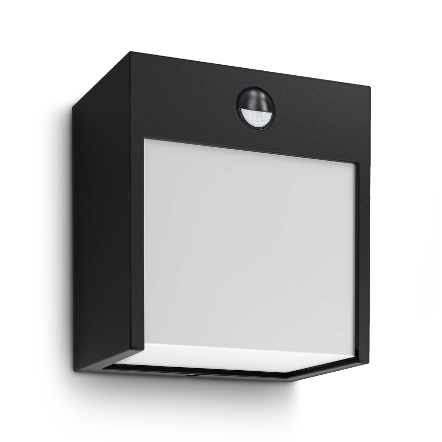 Brilagi - LED zewnętrzna lampa ścienna z czujnikiem TERNI LED/12W/230V czarna IP44