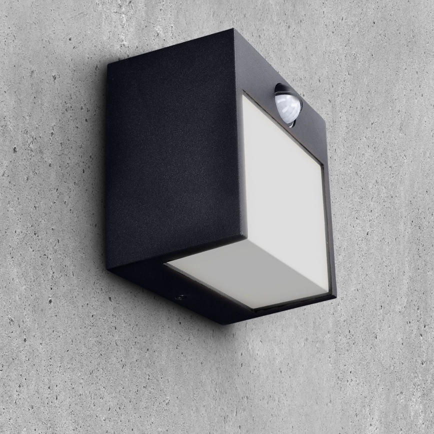 Brilagi - LED zewnętrzna lampa ścienna z czujnikiem TERNI LED/12W/230V czarna IP44