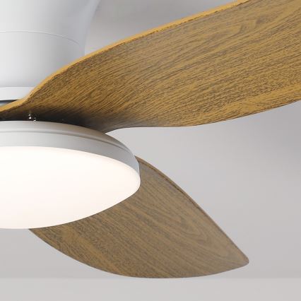 Brilagi - LED sufitowy wentylator z regulacją jasności LED/30W/230V 3000-6500K biały/brązowy + pilot do zdalnego sterowania