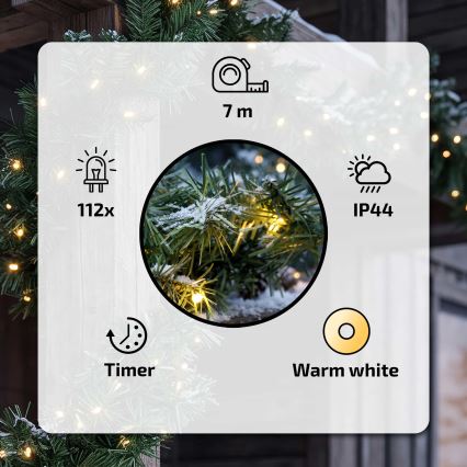 BRILAGI - LED Zewnętrzna dekoracja bożonarodzeniowa GIRLANDA 112xLED/230V 700 cm IP44