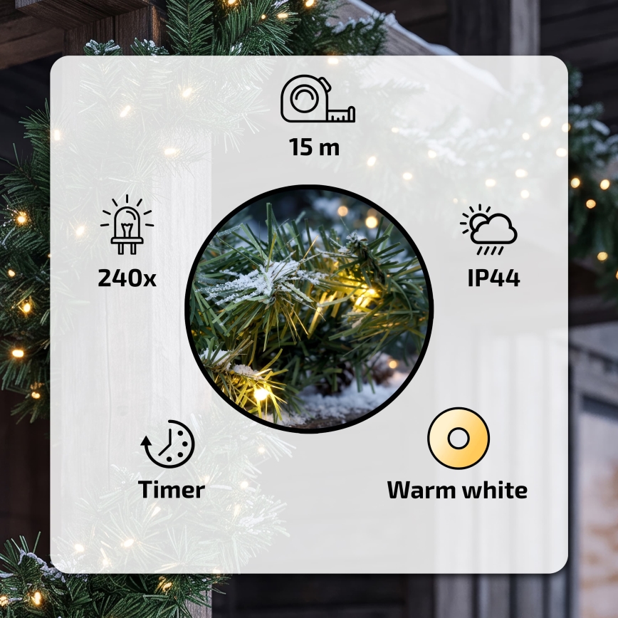 BRILAGI - LED zewnętrzna dekoracja bożonarodzeniowa GIRLANDA 240xLED/230V 1500 cm IP44
