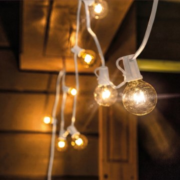 Brilagi - LED zewnętrzna girlanda dekoracyjna GIRLANDA 10xE12/0,6W/230V 8m biała IP44 ciepła biała
