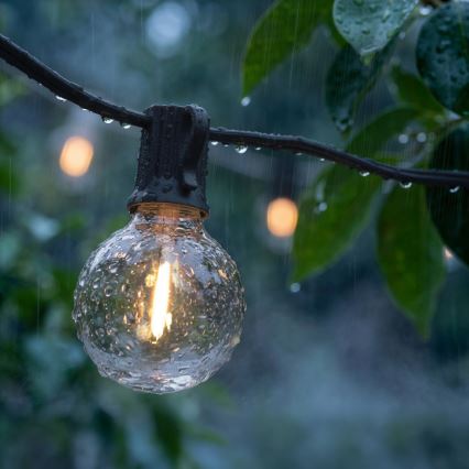 Brilagi - LED zewnętrzny łańcuch dekoracyjny GIRLANDA 10xE12/0,6W/230V 8m czarny IP44 ciepłe białe światło