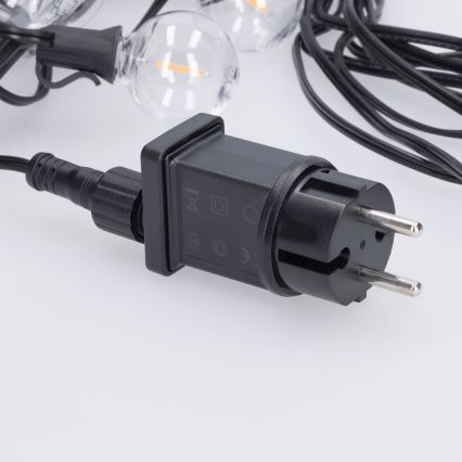 Brilagi - LED zewnętrzny łańcuch dekoracyjny GIRLANDA 10xE12/0,6W/230V 8m czarny IP44 ciepłe białe światło