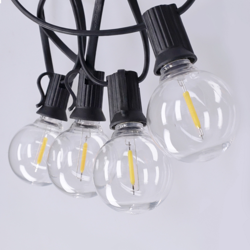 Brilagi - LED zewnętrzny łańcuch dekoracyjny GIRLANDA 10xE12/0,6W/230V 8m czarny IP44 ciepłe białe światło