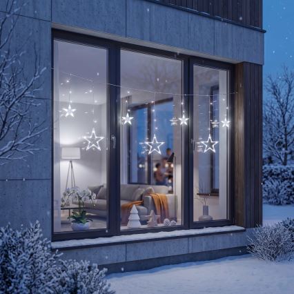 BRILAGI - LED Zewnętrzna kurtyna bożonardzeniowa 77xLED/3xAA/USB 1,8m IP44 zimna biel