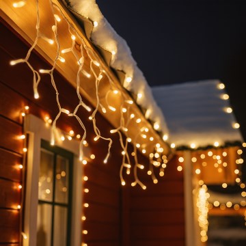 Brilagi - LED zewnętrzna kurtyna świąteczna 360 x LED/8 funkcji 14 m IP44 ciepła biała sople