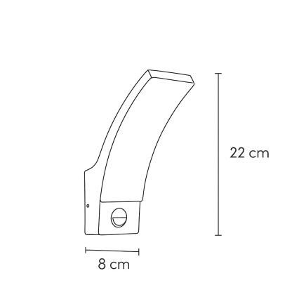 Brilagi - LED zewnętrzna lampa ścienna z czujnikiem ARCELO LED/9W/230V IP44