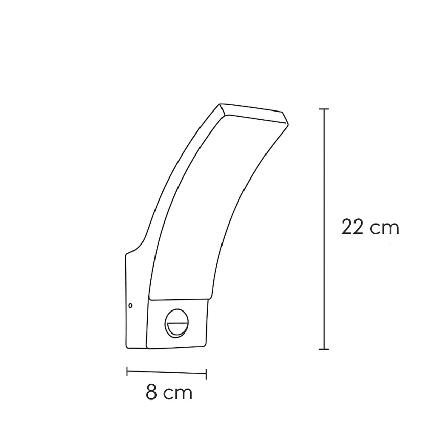 Brilagi - LED zewnętrzna lampa ścienna z czujnikiem ARCELO LED/9W/230V IP44