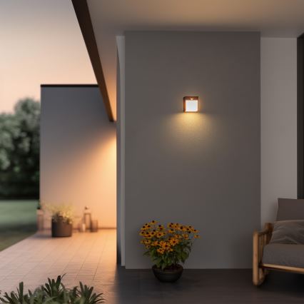 Brilagi - LED zewnętrzna lampa ścienna z czujnikiem TERNI LED/12W/230V antracyt IP44
