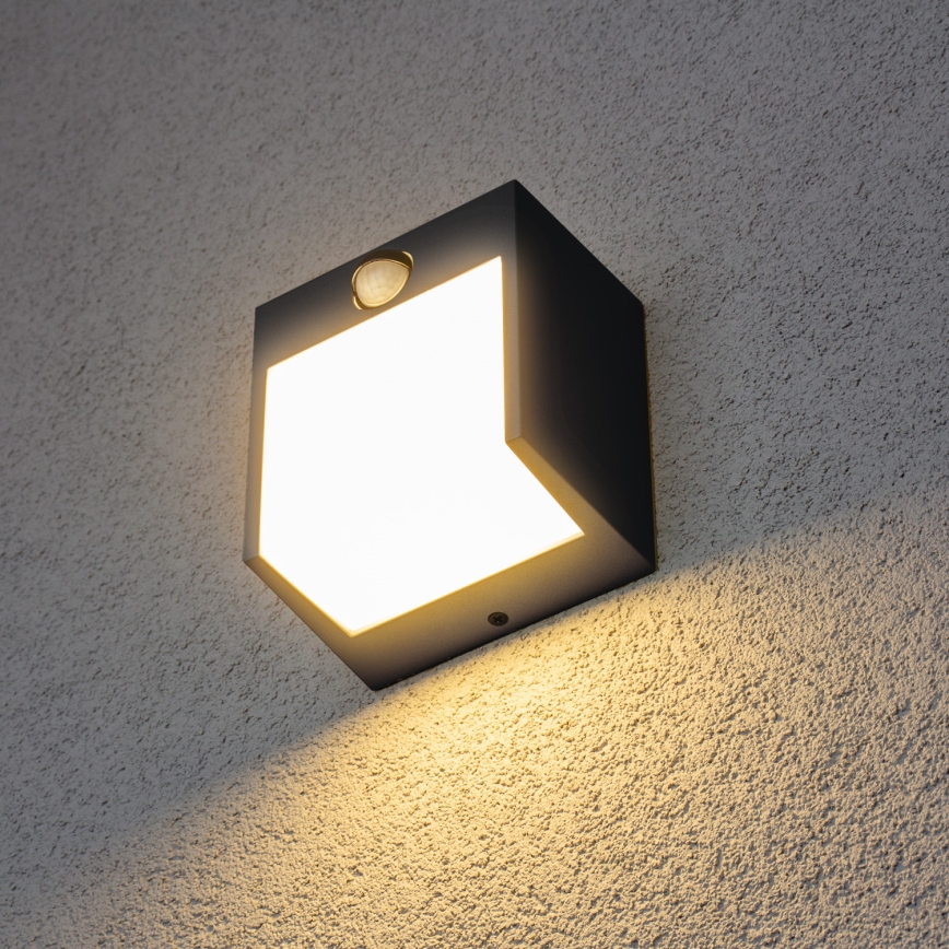 Brilagi - LED zewnętrzna lampa ścienna z czujnikiem TERNI LED/12W/230V antracyt IP44