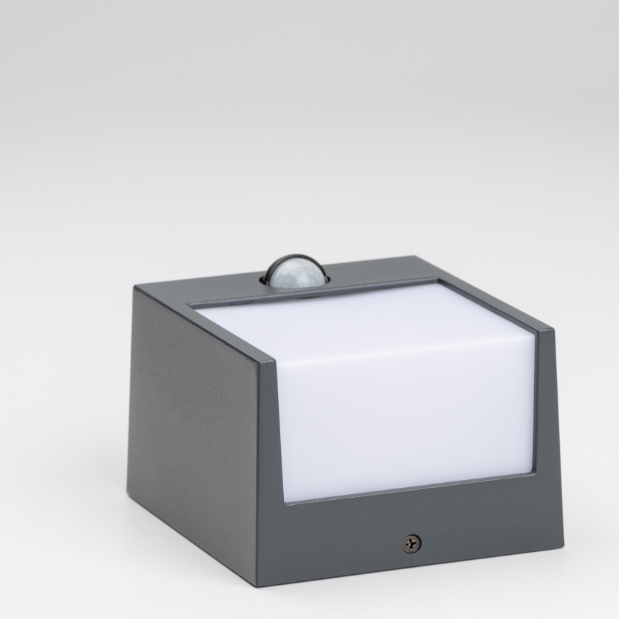 Brilagi - LED zewnętrzna lampa ścienna z czujnikiem TERNI LED/12W/230V antracyt IP44