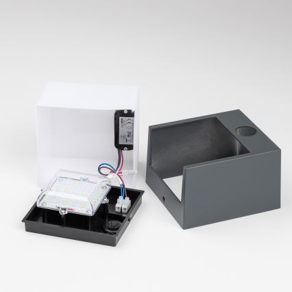 Brilagi - LED zewnętrzna lampa ścienna z czujnikiem TERNI LED/12W/230V antracyt IP44
