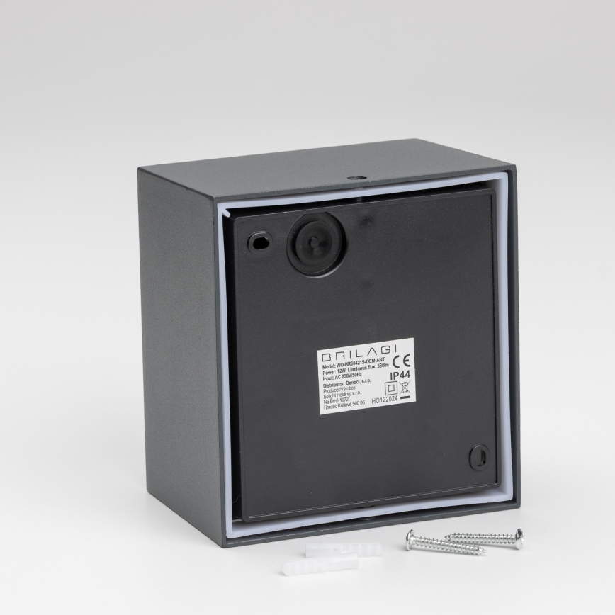 Brilagi - LED zewnętrzna lampa ścienna z czujnikiem TERNI LED/12W/230V antracyt IP44