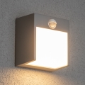 Brilagi - LED zewnętrzna lampa ścienna z czujnikiem TERNI LED/12W/230V szara IP44