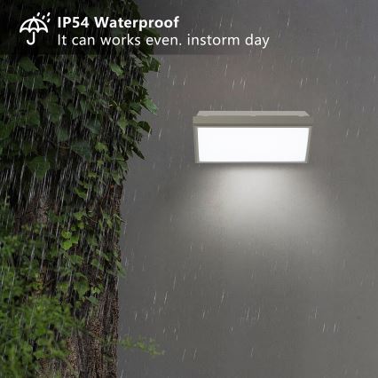 Brilagi - LED zewnętrzna lampa ścienna z czujnikiem TRIANGLE LED/20W/230V szara IP65