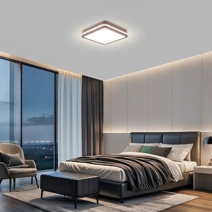 Brilagi - LED zewnętrzna oprawa sufitowa BENE LED/24W/230V 26x26 cm brązowa IP54