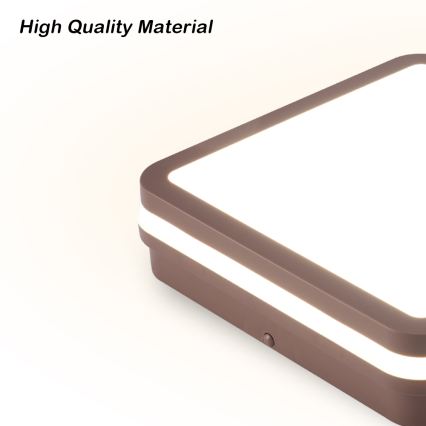 Brilagi - LED zewnętrzna oprawa sufitowa BENE LED/24W/230V 26x26 cm brązowa IP54